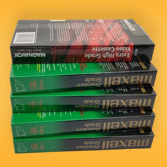 NEW Maxell Premium Grade VHS T160 (4 Videocassettes) + 1 Magnavox T120 Extra HG - Picture 10 of 13